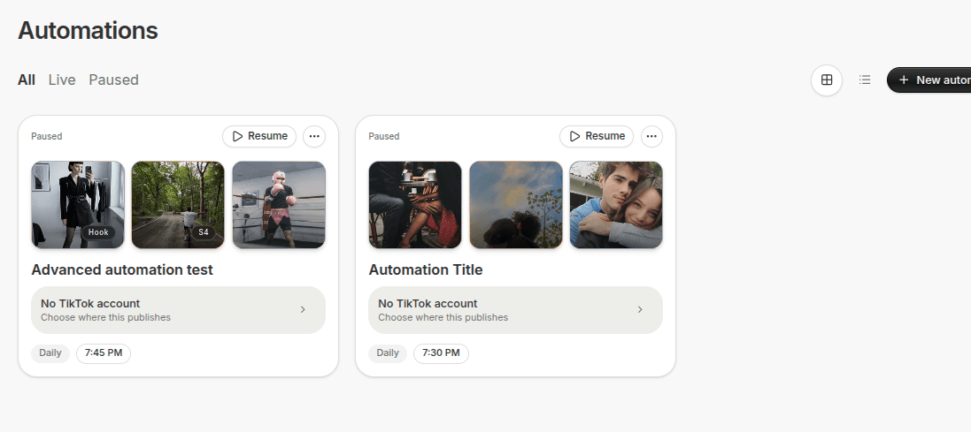 publish workflow beside a handcrafted slideshow draft