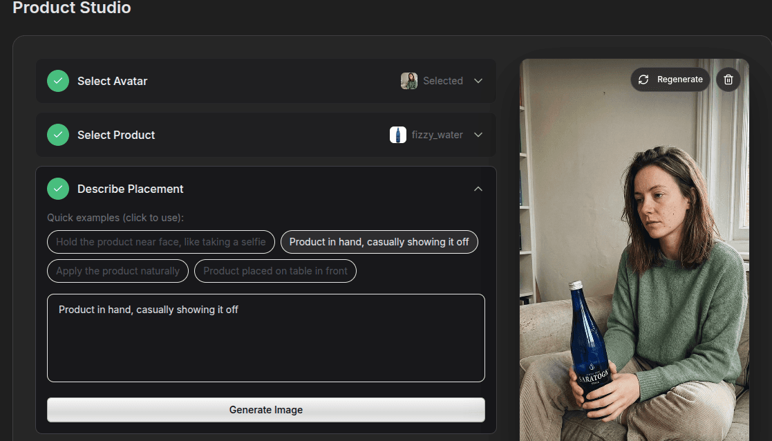 comparison of AI-generated product studio creative and traditional product photography