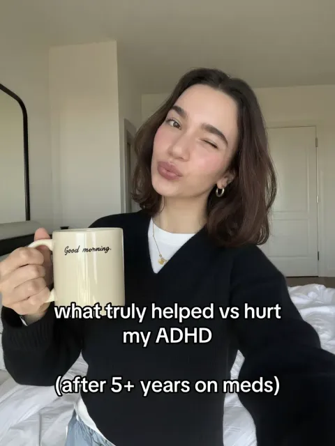 TikTok slideshow cover: What helped or hurt my ADHD