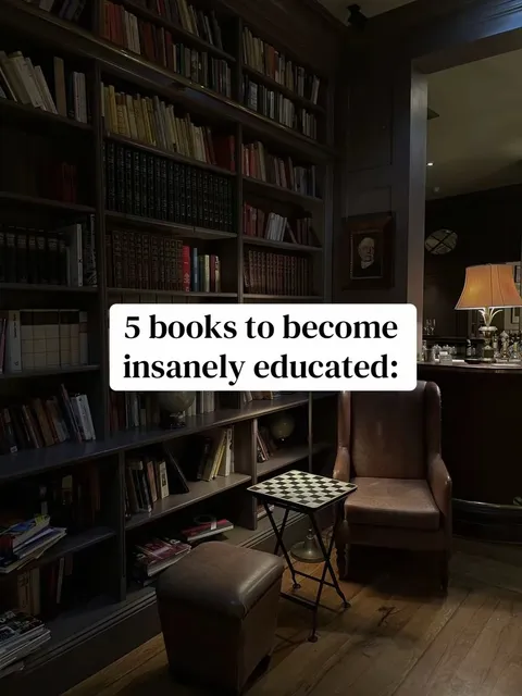 TikTok slideshow cover: 5 books to become insanely educated