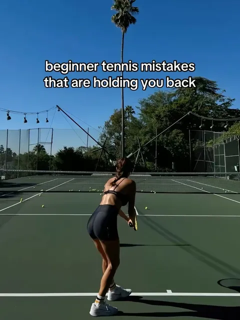 TikTok slideshow cover: Beginner tennis mistakes