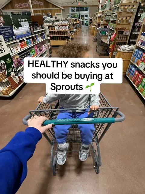 TikTok slideshow cover: HEALTHY snacks you should be buying at Sprouts