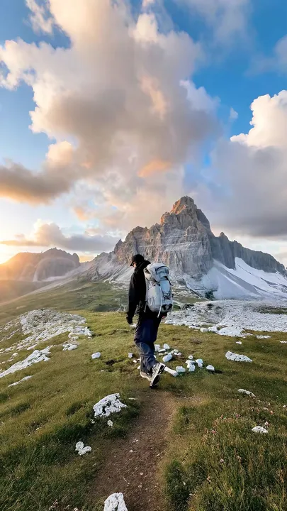 TikTok slideshow cover: Hiker in the mountains