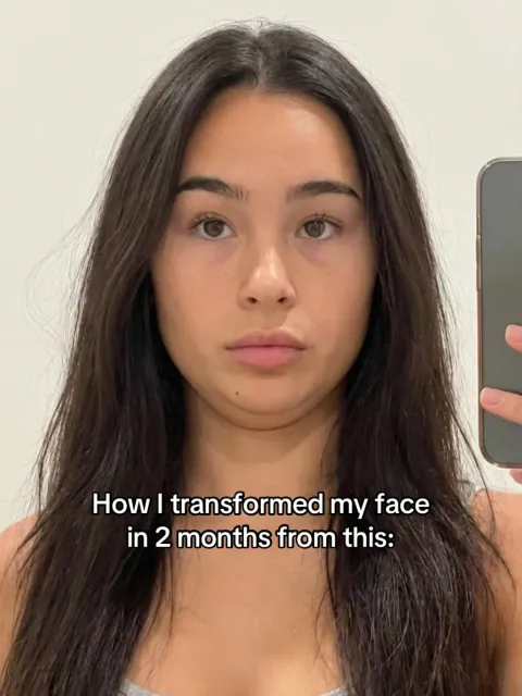 TikTok slideshow cover: Face transformation story