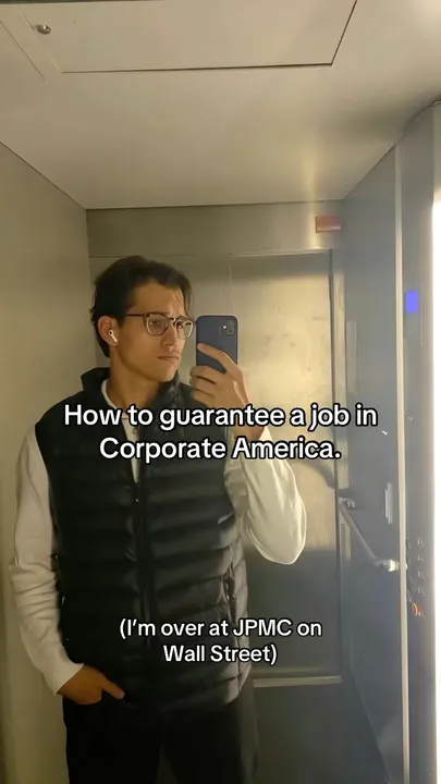 TikTok slideshow cover: Guaranteeing a job in Corporate America