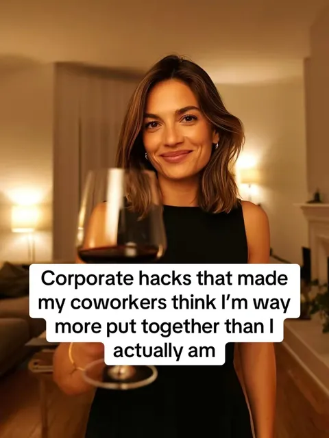 TikTok slideshow cover: Corporate hacks for looking put together