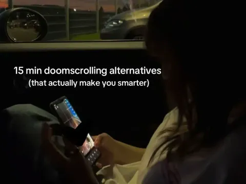 TikTok slideshow cover: 15 min doomscrolling alternatives (that actually make you smarter)