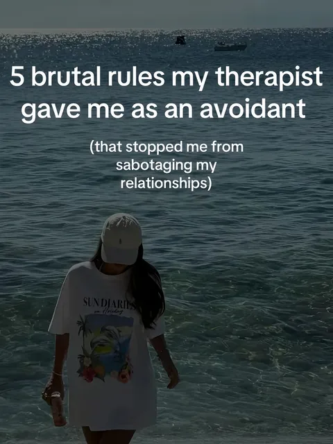 TikTok slideshow cover: 5 brutal rules my therapist gave me as an avoidant