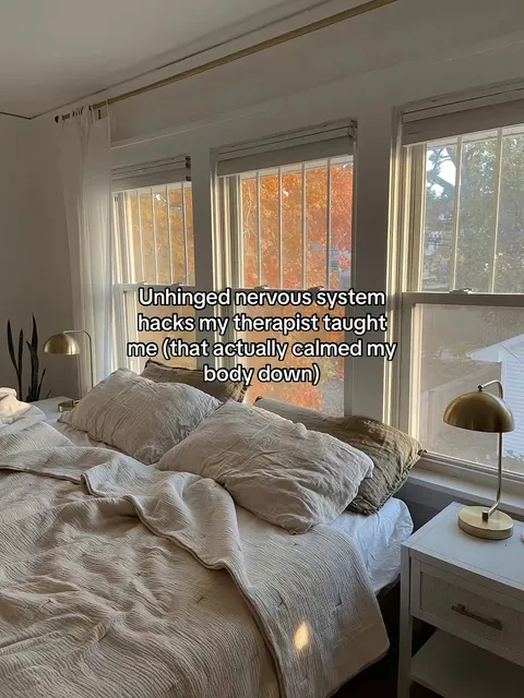 TikTok slideshow cover: Unhinged nervous system hacks from a therapist
