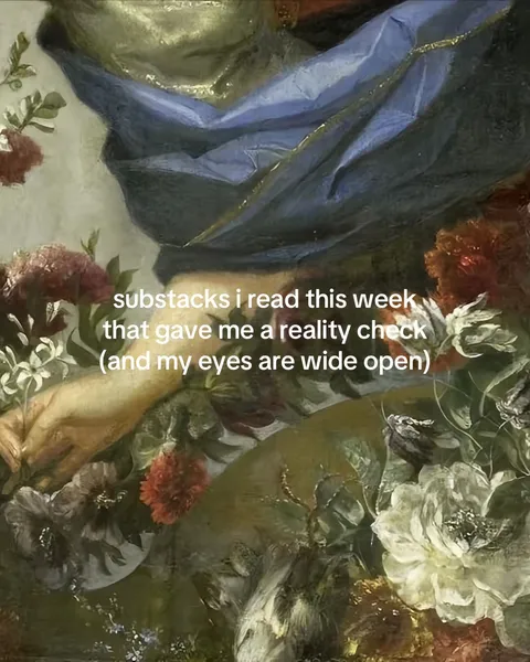TikTok slideshow cover: Substacks that gave me a reality check