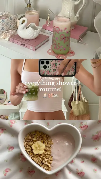 TikTok slideshow cover: Everything shower routine