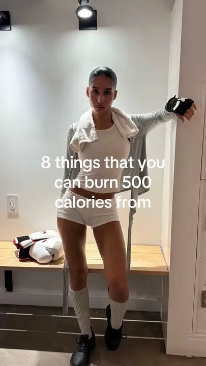 TikTok slideshow cover: 8 things that you can burn 500 calories from