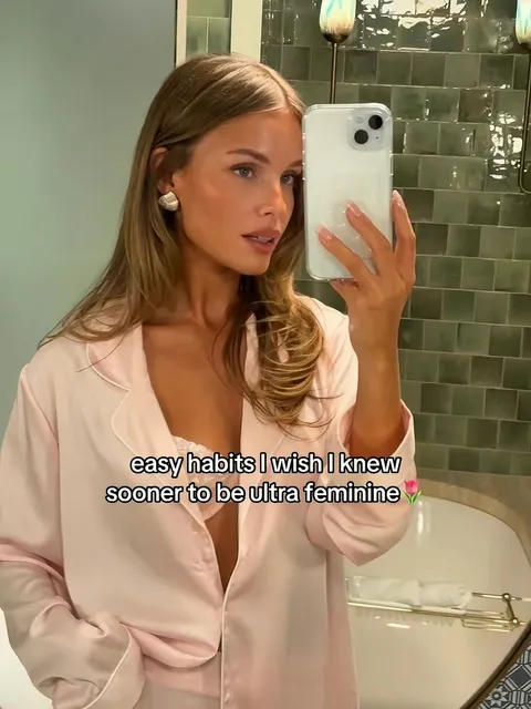 TikTok slideshow cover: Easy habits to be ultra feminine