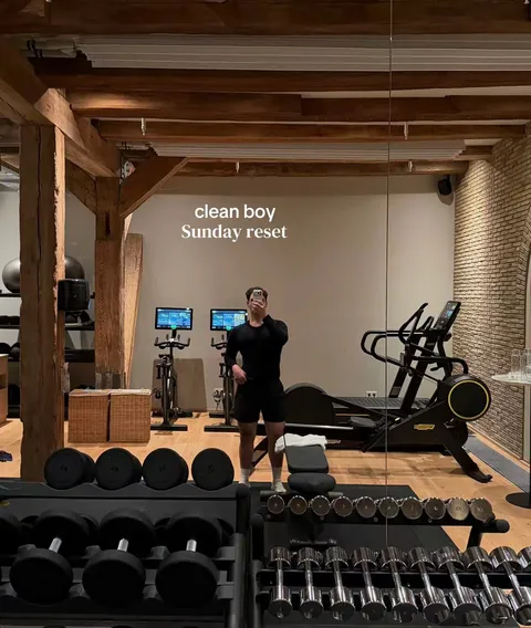 TikTok slideshow cover: clean boy Sunday reset