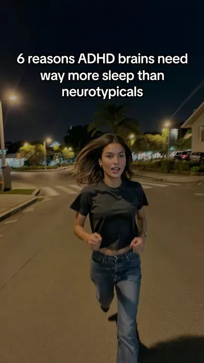 TikTok slideshow cover: Six reasons ADHD brains need more sleep
