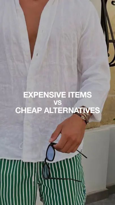 TikTok slideshow cover: EXPENSIVE ITEMS VS CHEAP ALTERNATIVES