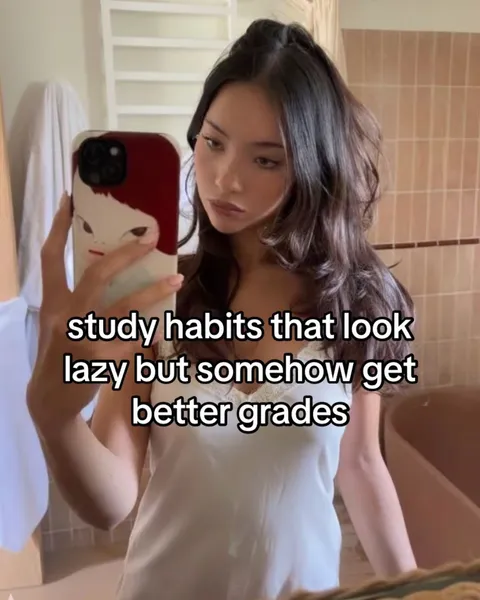 TikTok slideshow cover: Study habits that look lazy but somehow get better grades
