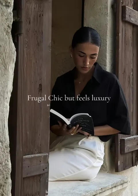 TikTok slideshow cover: Frugal Chic but feels luxury