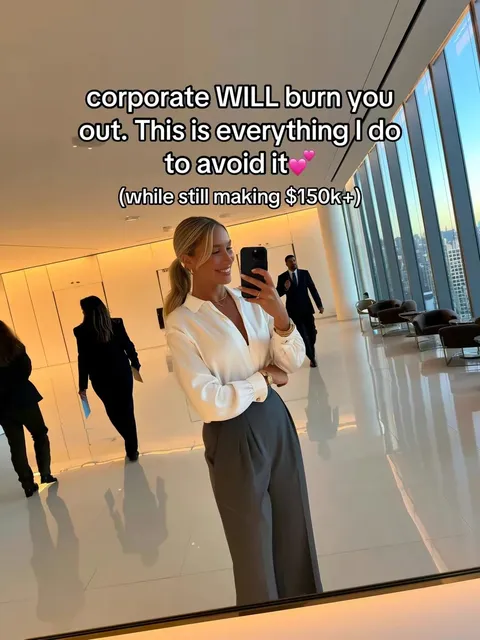 TikTok slideshow cover: Avoiding Corporate Burnout