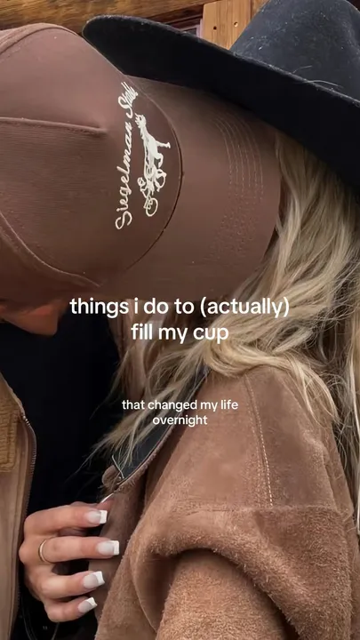 TikTok slideshow cover: things i do to (actually) fill my cup