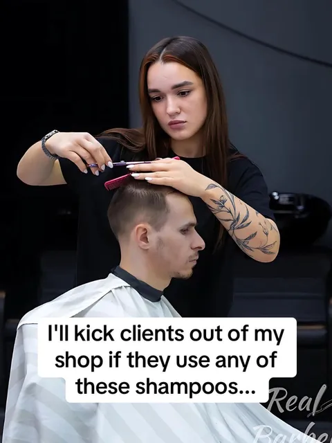 TikTok slideshow cover: Shampoos I won't allow in my shop