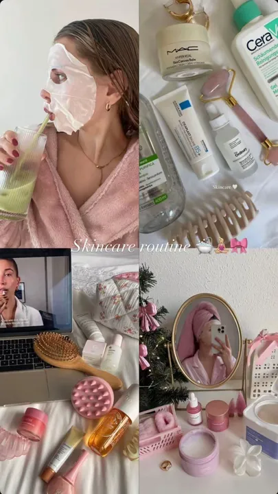 TikTok slideshow cover: Skincare routine 🧖🏼‍♀️🎀