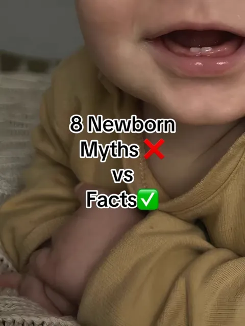 TikTok slideshow cover: 8 Newborn Myths vs Facts