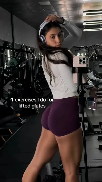 TikTok slideshow cover: 4 exercises I do for lifted glutes