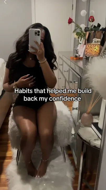 TikTok slideshow cover: Habits that helped me build back my confidence