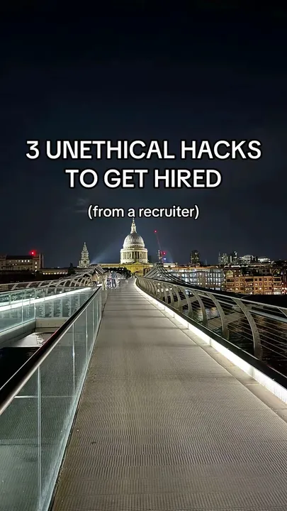 TikTok slideshow cover: 3 Unethical Hacks to Get Hired