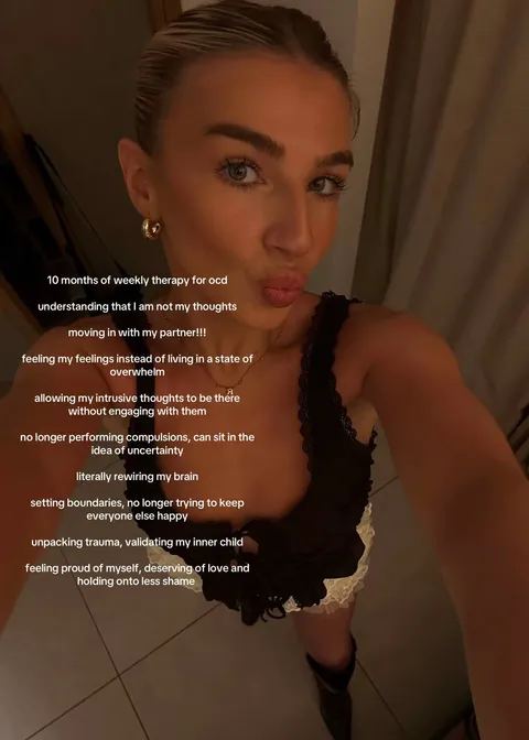 TikTok slideshow cover: Personal Growth and OCD Therapy