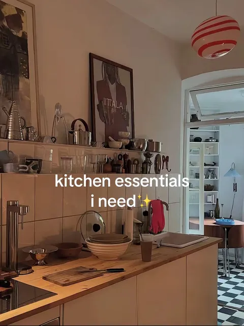 TikTok slideshow cover: kitchen essentials i need