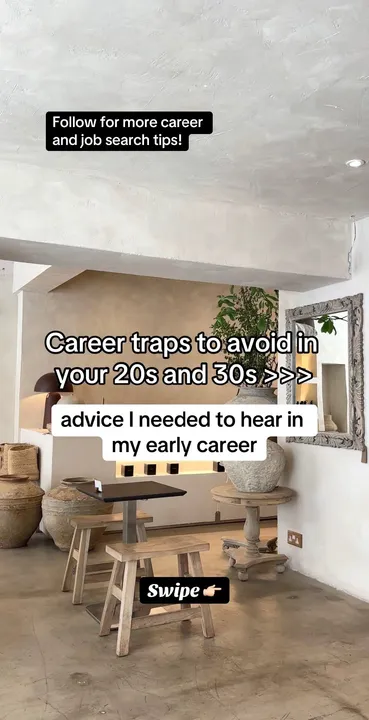 TikTok slideshow cover: Career traps to avoid in your 20s and 30s