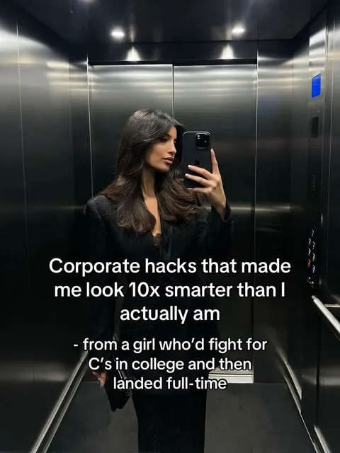 TikTok slideshow cover: Corporate hacks