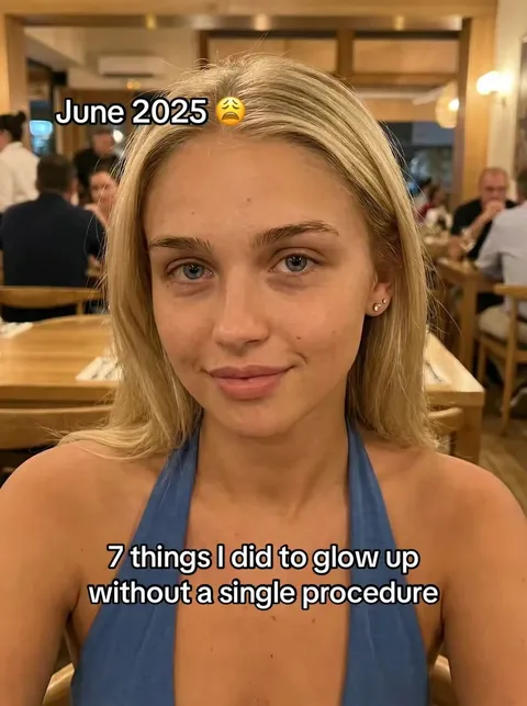 TikTok slideshow cover: 7 things I did to glow up without a single procedure