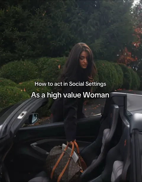 TikTok slideshow cover: How to act in Social Settings As a high value Woman