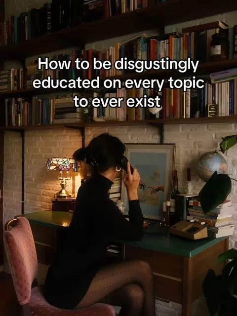 TikTok slideshow cover: How to be disgustingly educated on every topic to ever exist