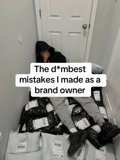 TikTok slideshow cover: The d*mbest mistakes I made as a brand owner