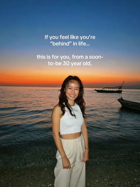 TikTok slideshow cover: Advice for those feeling behind in life