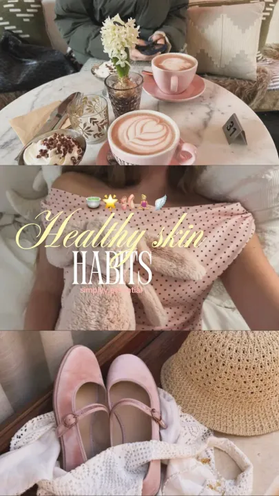 TikTok slideshow cover: Healthy skin HABITS
