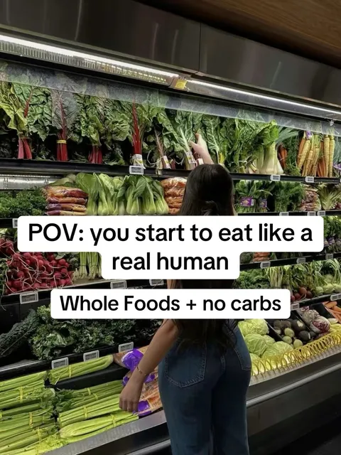 TikTok slideshow cover: POV: you start to eat like a real human
