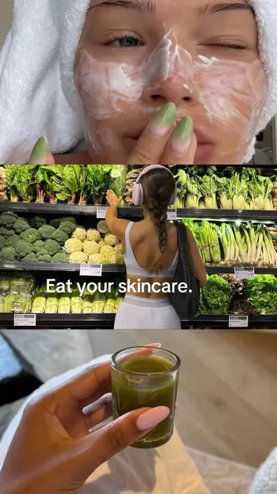 TikTok slideshow cover: Eat your skincare.