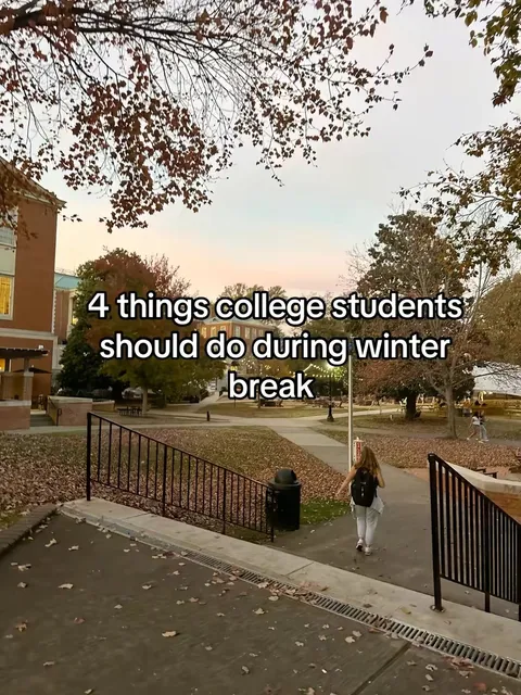TikTok slideshow cover: Winter Break Activities for College Students