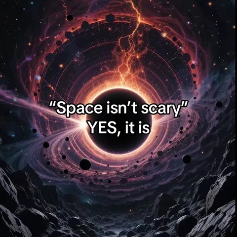 TikTok slideshow cover: "Space isn't scary" YES, it is