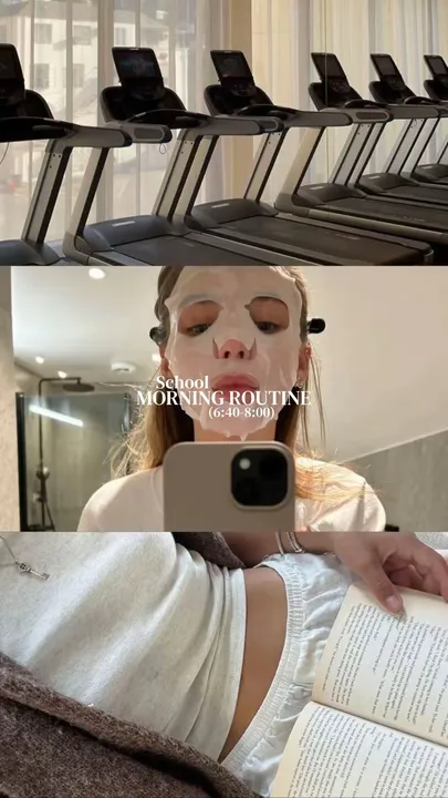 TikTok slideshow cover: School morning routine