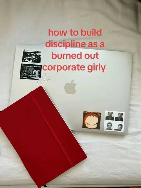 TikTok slideshow cover: how to build discipline as a burned out corporate girly