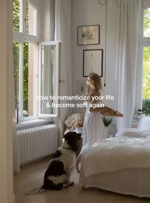 TikTok slideshow cover: how to romanticize your life & become soft again