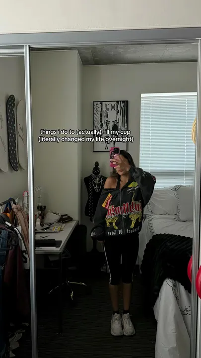 TikTok slideshow cover: things i do to (actually) fill my cup