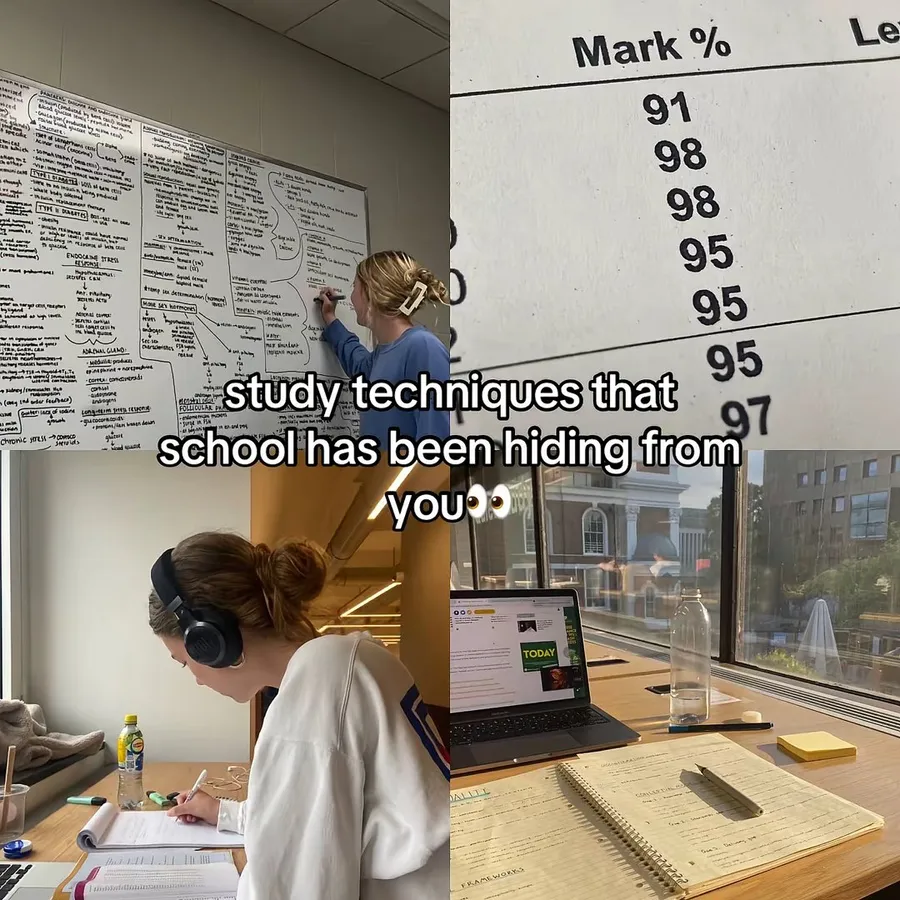 Cover der TikTok-Slideshow „Hidden Study Techniques“ von @jxhn.up