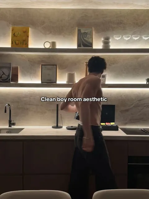 TikTok slideshow cover: Clean boy room aesthetic